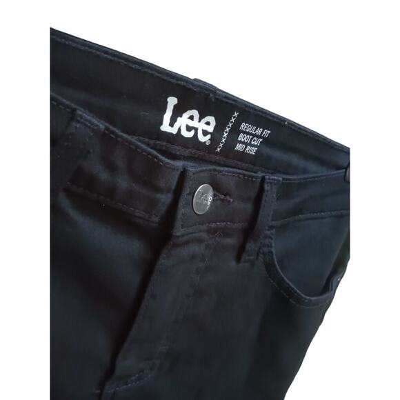 NWT LEE Women's Regular Fit Bootcut Mid Rise Stretch Denim Deep Dye Black Sz 8 - Picture 6 of 7